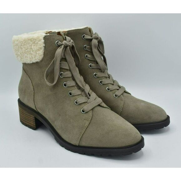 Lucky Brand Womens Size 9 Jacenia Green Shearling Suede Fashion Winter Boots - Picture 2 of 11